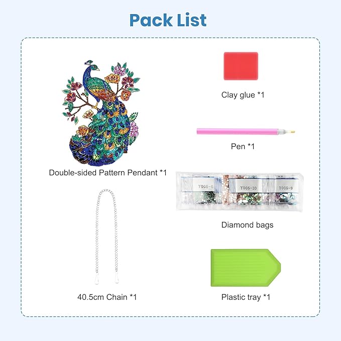 EOBROMD Diamond Hanging Art Kits for Adults Flower, Peacock DIY Special Shaped Rhinestone Kits for Adults, Diamond Art Painting Suncatcher, Window Pendants Home Garden Wall Hanging Ornament
