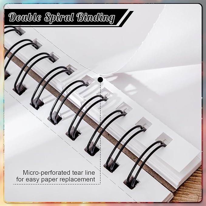 60 Sheets Marker Paper Pad, A5(5.8"x8.3") Alcohol Marker Paper Sketch Pad, 120lb/200gsm Heavyweight Spiral Sketch Book, Painting Coloring Drawing Paper for Kids Beginners Artists