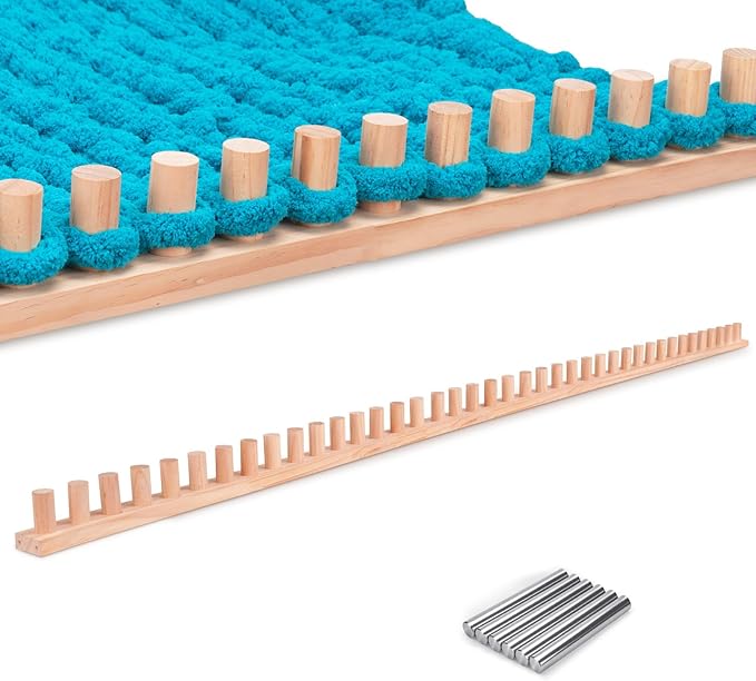 LITURTOO 80" Chunky Blanket Loom - Loom for DIY Throw Blankets, Adjustable Size Hand Knitting Yarn Chunky,No Needles Required,Beginner Friendly Yarn Craft