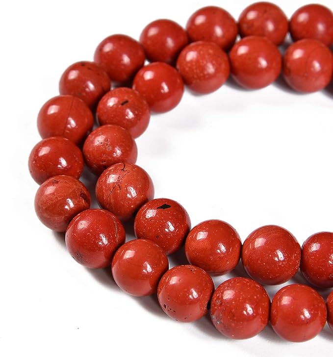 45pcs 8mm Natural Red Jasper Gemstone Round Spacer Loose Stone Beads for Jewelry Making 15.5" 1 Strand (Red Jasper, 8mm 45Beads)