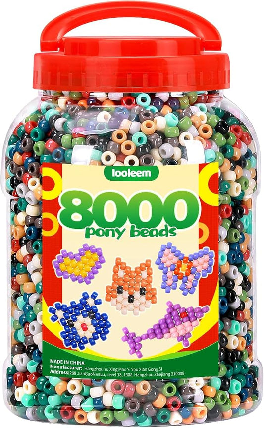 iooleem pony beads(8000pcs earth-tone colored), beading supplies, friendship bracelets making, king size