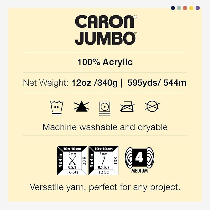 Caron Jumbo Pink Kiss Yarn - 2 Pack of 12oz/340g - Acrylic - #4 Worsted (Medium) - 595 Yards - Knitting & Crochet