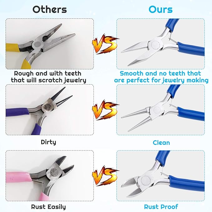 shynek jewelry making pliers tools, 8pcs micro jewelry pliers set for jewelry making supplies
