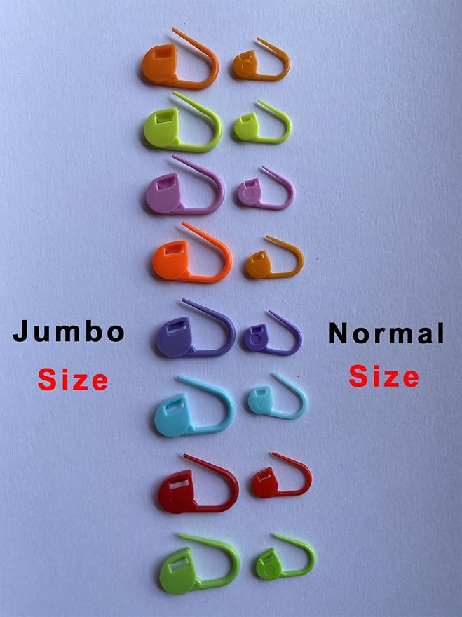 90 Pieces - Standard & Jumbo Locking Stitch Markers Crochet Knitting Markers Set- Stitch Pins, Plastic Safety Pins, Row Stitch Counter for Clips Yarn