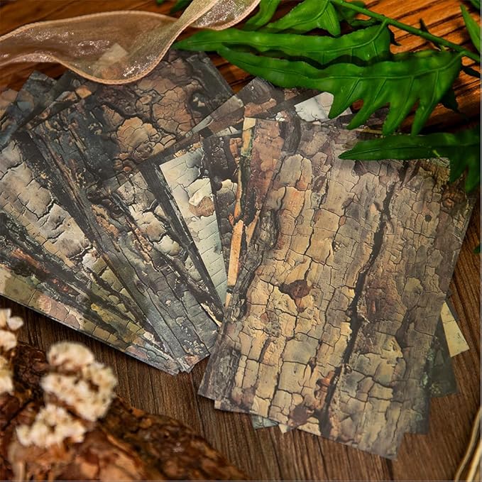 150 Sheets Rustic Textures Vintage Scrapbook Paper, 3.7x5.5 Inch, 5 Assorted Set Background Decorative Paper Ephemera for Junk Journaling Supplies, Scrapbooking, Collage