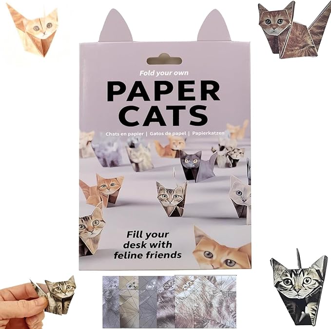 Diy Origami Paper Cats, 50 Sheets Diy Origami Paper To Fold 3d Cute Cat Figures (cat)