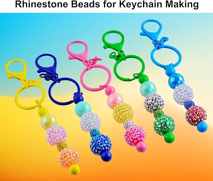 20mm Rhinestone Beads for Pens 20pcs Beaded Pens Beads Bling Glitter Suger Bugglegum Beads Large Balls Crystal Pen Beads for DIY Pens Keychain Making Suppliers Bulk