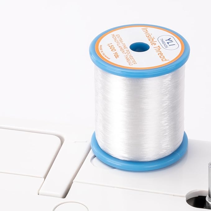 YLI Invisible Thread Poly 1,500 Yard Spool – Fine Polyester Monofilament Thread for Quilting, Appliqué & Stitch-in-The-Ditch