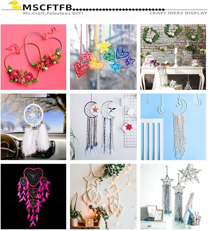 12 Pieces Assorted 4 Sizes Moon Star Heart Shaped Dream Catcher Rings Macrame Gold Metal Hoops for Floral Wreath Wall Hangings DIY Craft Supplies Home Decor (Moon)