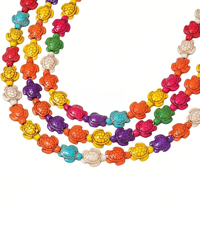 40pcs Turtle Beads and Charms Set, Turquoise Spacers, DIY Jewelry Making (Colorful)