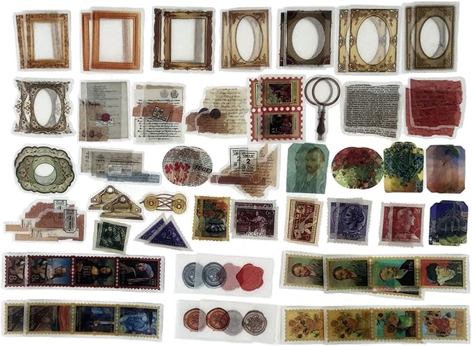 Esweny 200PCS Vintage Scrapbooking Supplies Kit for Journaling, Junk Journal Planners Aesthetic Cottagecore Room Decor Wall Art Collage Album(Artistic)