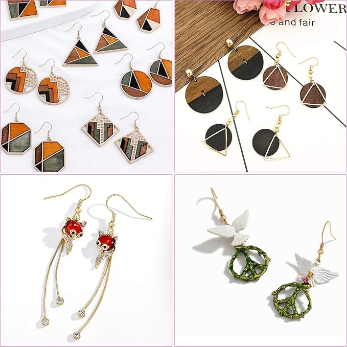 Anezus 1900 Pcs Earring Making Kit with Jewelry Hooks, Fish Hook Earrings, Backs, Jump Rings for Repair, Gifts