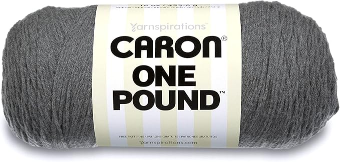 Caron One Pound Med Gray Mix Yarn - 2 Pack of 454g/16oz - Acrylic - 4 Medium (Worsted) - 812 Yards - Knitting/Crochet