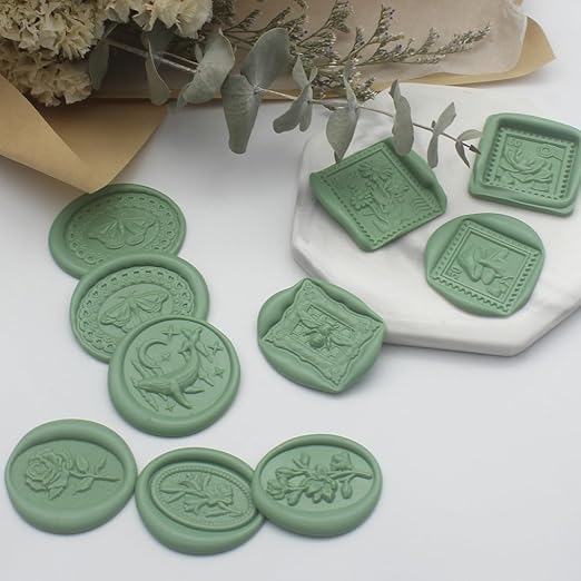 250pcs Wax Seal Beads Olive Green, Andotopee Premium Sealing Wax Beads for Stamp Seals, Octagon Seal Stamp Pellets Refill Pack for Wedding Invitation, Letter Envelope, Scrapbook DIY & Bridal Crafts
