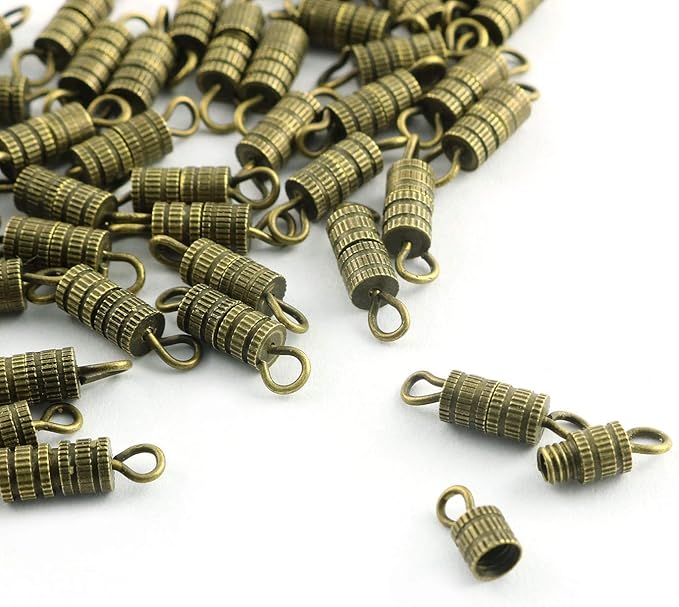Barrel Screw Clasps 50PCS Bronze Screw Barrel Jewelry Necklace Bracelet Clasps Connectors 4x13.5mm