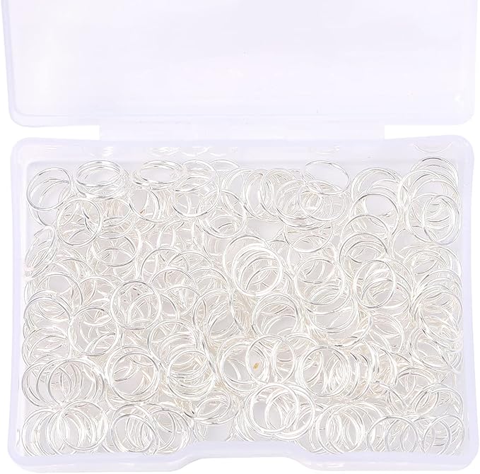 Silver Plated Jump Rings Non Tarnish 8mm 300pcs for Jewelry Making Findings