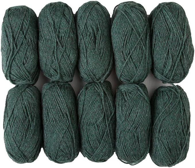 Knit Picks Wool of The Andes 100% Wool Worsted Weight Yarn Multi Pack (10 Balls - Noble Heather)