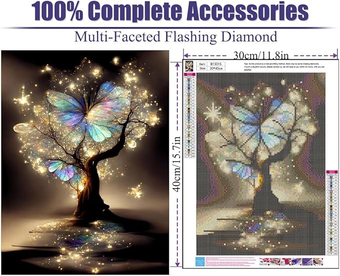 WUDWL Diamond Painting Kits for Adults - Tree of Life DIY 5D Diamond Art Kits Full Drill Diamond Dots Paintings with Diamonds Gem Art and Crafts Home Decor 12x16inch