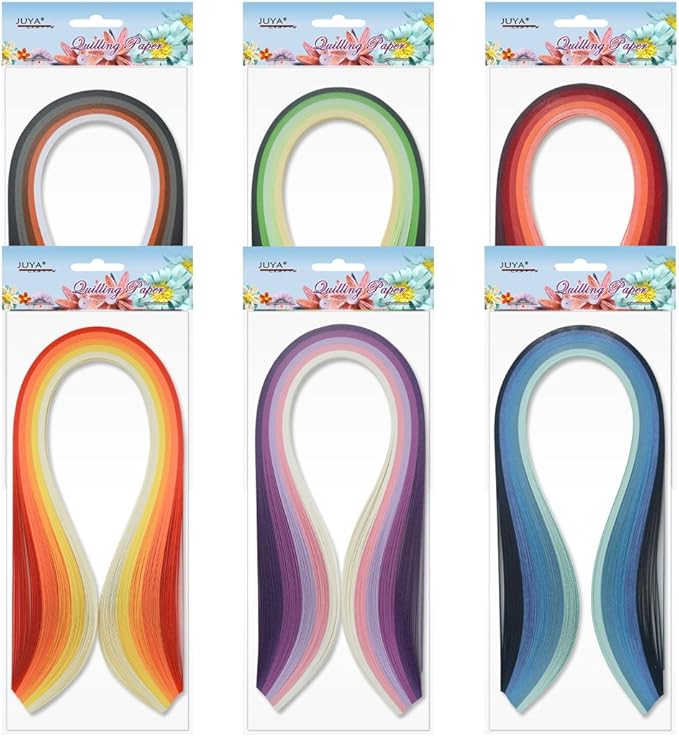 JUYA Paper Quilling Kits with 30 Colors 600 Strips and 8 Tools (Paper Width:5mm, Blue Tools)