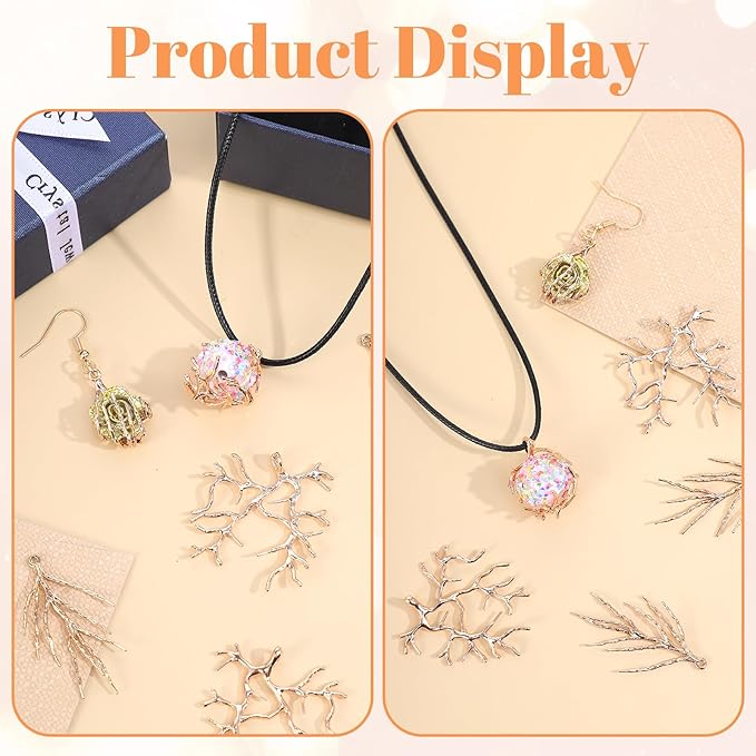 Bruislard Pendant Blanks for Jewelry Making, Adjustable Branch Shape Blanks, Claw Pendant Trays Branch Base Prong Pendant-Bezels for Jewelry Making Bracelet Necklace Earrings DIY Crafts