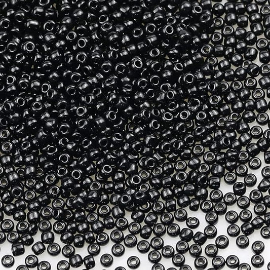 Bala&Fillic Opaque Black Color 3mm Seed Beads About 3600pcs/100Grams in Bag, 8/0 Glass Craft Beads for Making Bracelet and Necklace (Black)