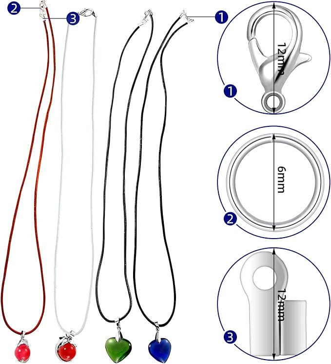 Syhood Leather String Cord Kit for Bracelets Making Include 4 Color 2mm x 26 yd Wide Suede Rope 250 Pcs Bracelet Clasps and Closures for Necklaces,Jewelry, Art Crafts(Classic Colors)