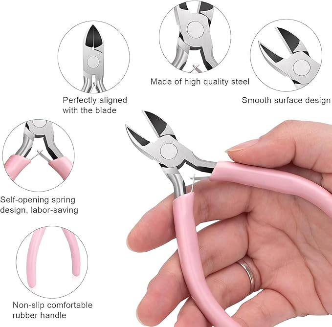 EUIQUE Jewelry Making Supplies Kits Repair Tools for Adults with Pliers, Wires, Necklace Chains, Findings and Helping Hands, Pink