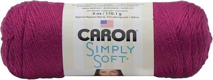 Caron Simply Soft Fuchsia Yarn - 3 Pack of 170g/6oz - Acrylic - 4 Medium (Worsted) - 315 Yards - Knitting/Crochet