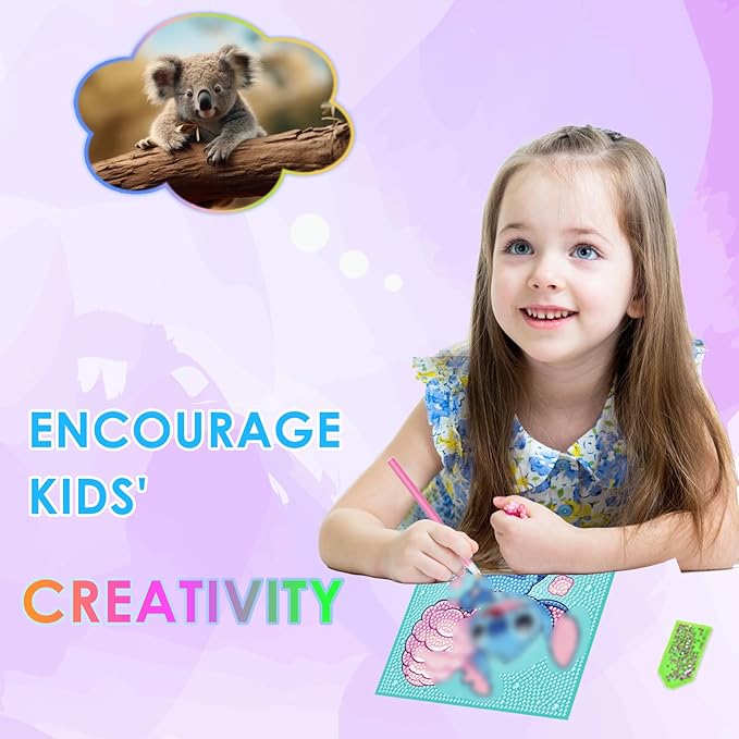 Diamond Art Kits for Kids - Arts and Crafts for Kids Ages 8-12 - Diamond Art Painting with Wooden Frame - Crafts for Kids Ages 4-8 - GEM Art for Girls Boys Adults Beginners Home Wall Decor Gifts