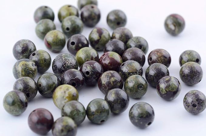 Natural Stone Beads 100pcs 6mm Dragon Blood Stone Round Genuine Stone Beading Loose Gemstone Hole Size 1mm DIY Smooth Beads for Bracelet Necklace Earrings Jewelry Making (Dragon Blood Stone Red,6mm)