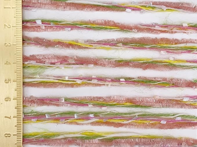 Artisanal Yarn Collection Multifiber Multicolored Fancy Yarn with Subtle Shimmering Threads for Knitting Crocheting Crafts DIY, Set of 3 Rolls (Spring Pink)