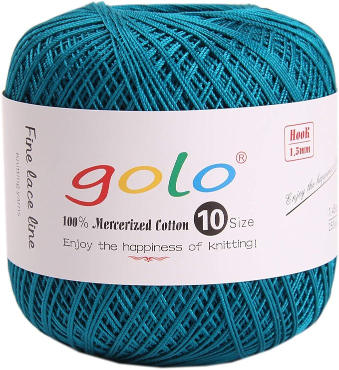 golo Crochet Thread Size10 Cotton Yarn for Crochetting Blue Yarn 6-661