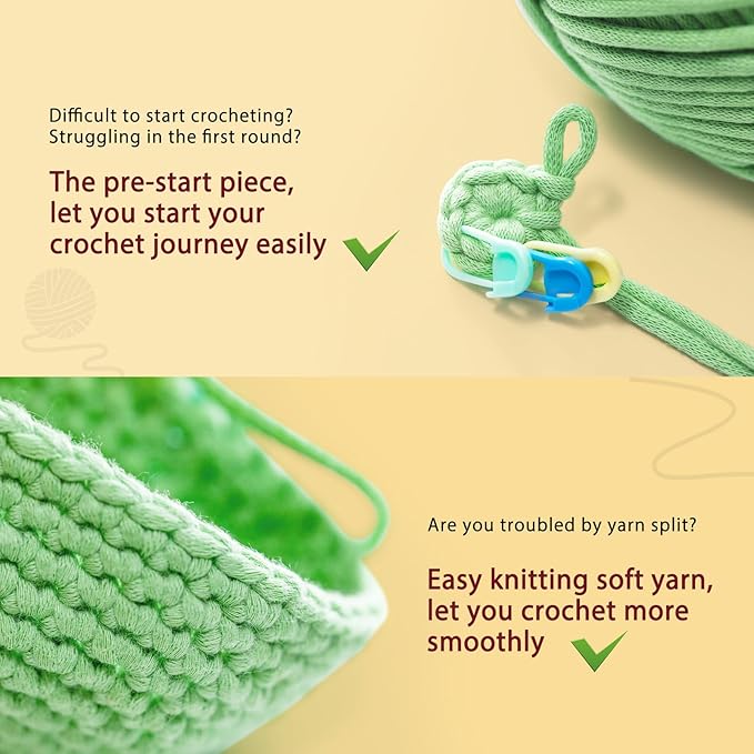 CrochetBox Crochet Kit for Beginners - 2 PCS Highland Cow Keychain Crochet Kit, Learn to Crochet, Include Easy Knitting Yarn, Step-by-Step Video Tutorial, Hook, Holiday Birthday Gift for Adults