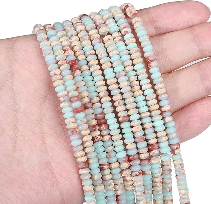 beadia natural shoushan disk stone beads 4x2mm 160pcs rondelle loose semi gemstone beads for jewelry making design