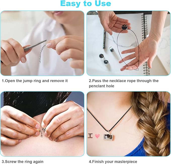 100Pcs Premium Leather Necklace Chains Bracelet Cord with Clasps for Pendants, Bulk Waxed Rope Necklace String, Black , 18" for Jewelry Making Supplies, 1.5mm DHOOZ