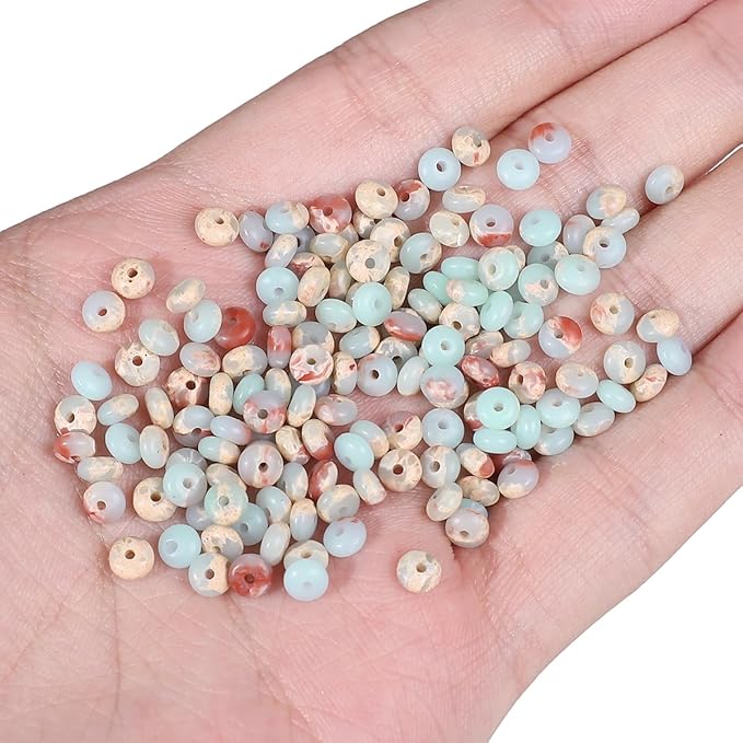 beadia natural shoushan disk stone beads 4x2mm 160pcs rondelle loose semi gemstone beads for jewelry making design