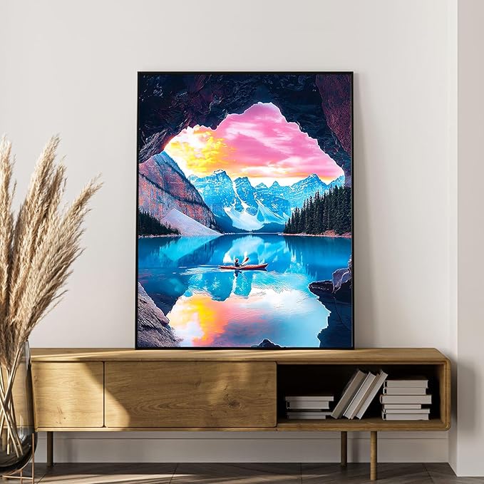 Paint by Numbers Kit for Adults Beginner Snow Mountain, Adult Paint by Number Kits on Canvas, Lake Landscape DIY Acrylic Oil Painting by Numbers for Adults, Perfect for Home Wall Decor 16X20 Inch