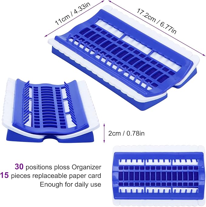 30 Positions Floss Organizer Embroidery Shelf, Luxiv Thread Organizers for Cross Stitch Embroidery Thread Holder with 15 Pcs Replaceable Paper Card Sewing Needle, Embroidery Floss Organizer…