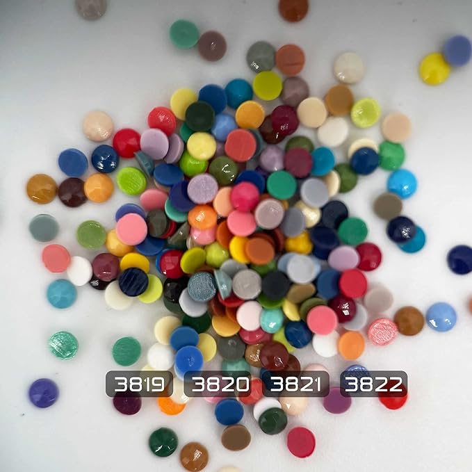 Carsilers Diamonds Painting Accessories,Replacement for Missing Round Drills 3819 3820 3821 3822,Rhinestone Resin Diamond Drill,4 Colors Beads Gems Stones,3500pcs per Color