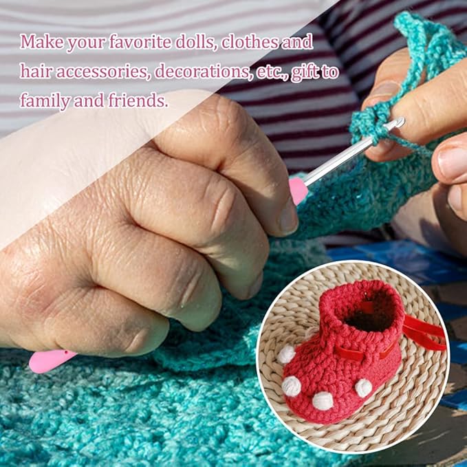 3 mm Crochet Hook, Ergonomic Handle for Arthritic Hands, Extra Long  Knitting Needles for Beginners and Crocheting Yarn (3 mm)