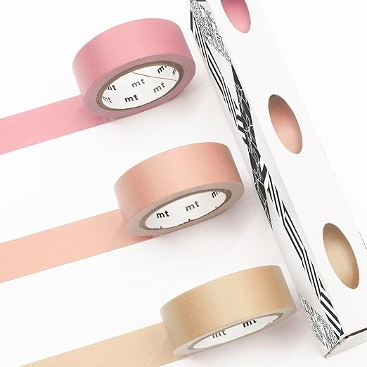 MT Washi Masking Tape - Kamoi Paper Adhesive Tape - 15mm * 7m - Warm Pastel Scarlet, Carrot, Marigold - Set of 3
