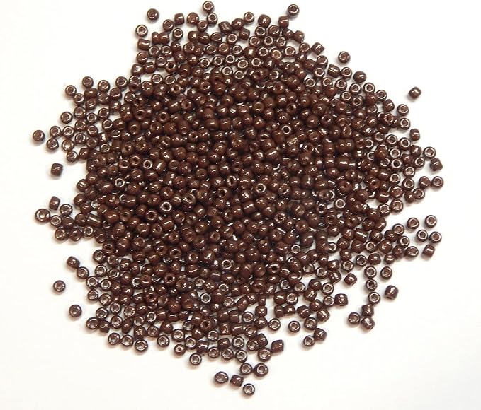 Perlin Glass Seed Beads 2mm 11/0 Round Mini Small Pony Beads 6500pcs for Making Earrings Bracelets Pendants Waist Jewelry DIY Handmade Opaque Color Kit (Brown)