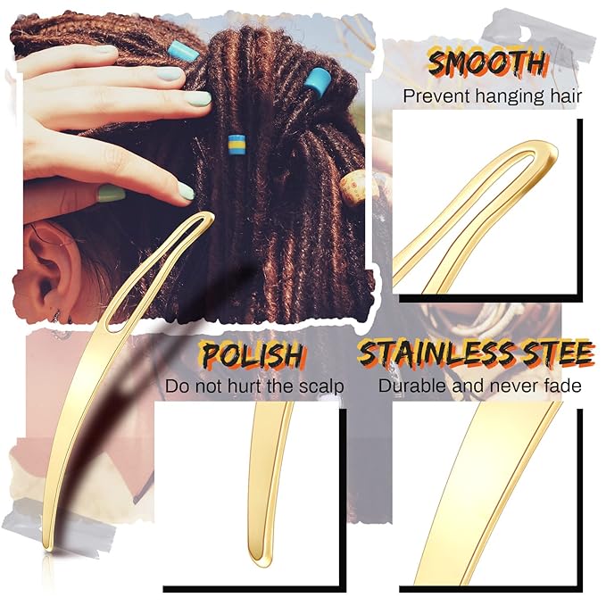 WILLBOND Hair Clip Kit for Dreadlocks, 12 Pieces Interlocking Crochet Needles and Hair Tools for Maintaining Locs, 3 Colors, Unisex Adults