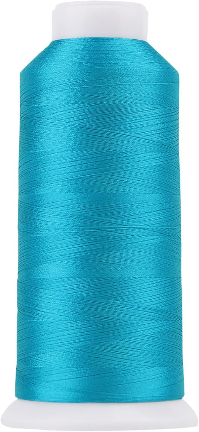 High Tenacity Polyester Embroidery Machine Thread 40WT(120D/2) 4000M Per Spool for Commercial and Domestic Embroidery Machine (Teal Blue-1895)