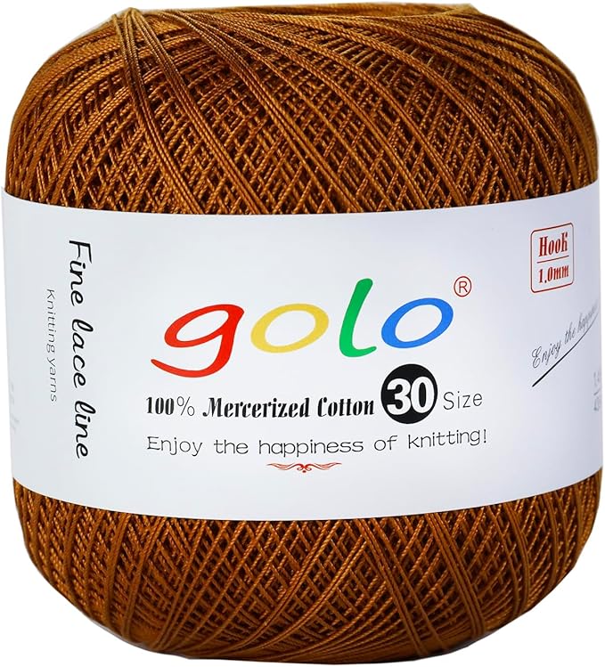 golo Crochet Thread Size 30 Yarn for Hand Kniting Yarn for Tatting Brown 276
