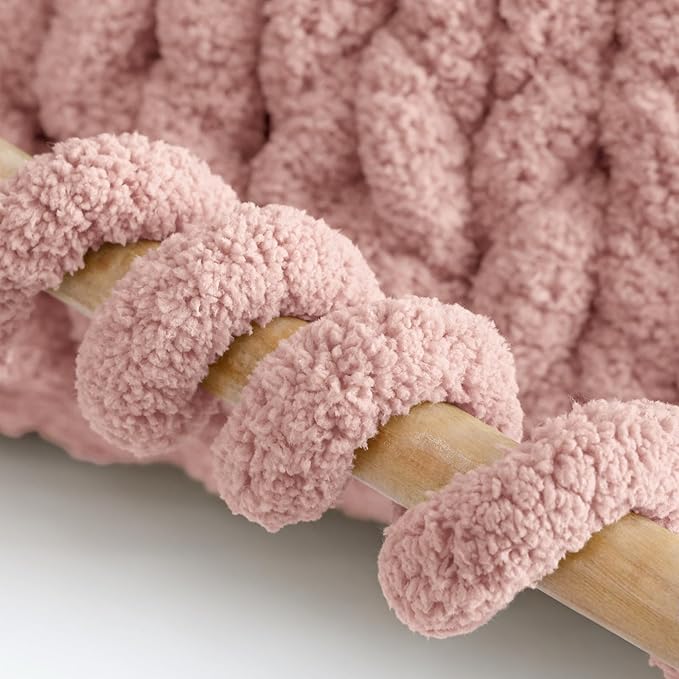Jumbo Chenille Chunky Yarn for Crocheting - Super Bulky Fluffy Chunky Yarn for Hand Knitting - Extra Thick Soft Blanket Big Yarn 12 Jumbo Pack (27yds,8 oz Each Skein)