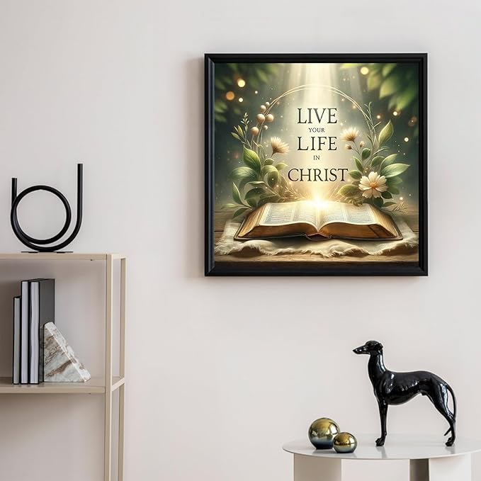 Camocin Diamond Art Kits for Adults Religious, 5D Bible Christian Diamond Painting Kits for Adults Beginners, DIY Inspirational Full Round Dots Drill Gem Art Kit for Gift Home Wall Decor 14 x 14 Inch