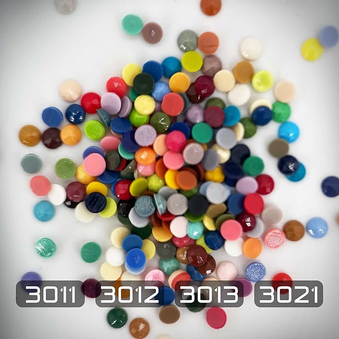 Carsilers Diamonds Painting Accessories,Replacement for Missing Round Drills 3011 3012 3013 3021,Rhinestone Resin Diamond Drill,4 Colors Beads Gems Stones,3500pcs per Color