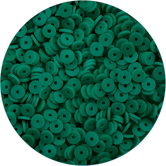 2000pcs Green Clay Beads for Bracelets Making - Heishi Polymer Flat Disc Spacer Clay Bead for Jewelry Earring DIY Crafts 6mm