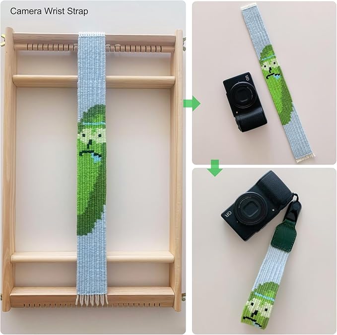 Weaving Loom Kit,Wooden Multi-Craft Weaving Loom Tapestry Loom Large Frame 9.85x 15.5inch,DIY Hand-Knitting Weaving Machine with Loom Stick Bar for Kids, Adult and Beginners Handcraft Loom